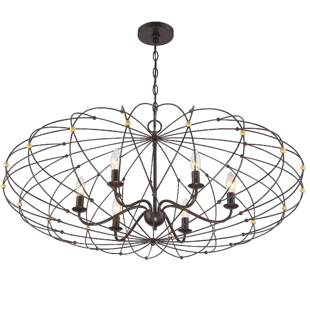 Crystorama - ZUC-A9036-EB-GA - Six Light Chandelier - Zucca - English Bronze + Antique Gold