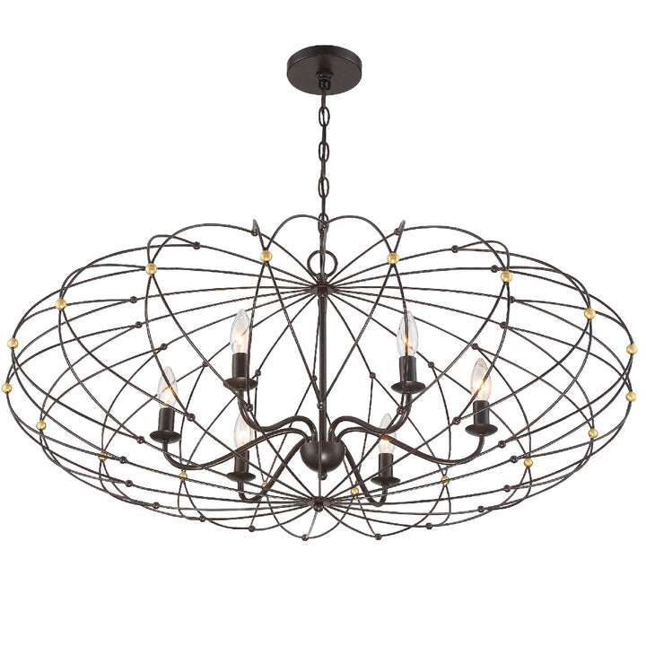Crystorama - ZUC-A9036-EB-GA - Six Light Chandelier - Zucca - English Bronze + Antique Gold