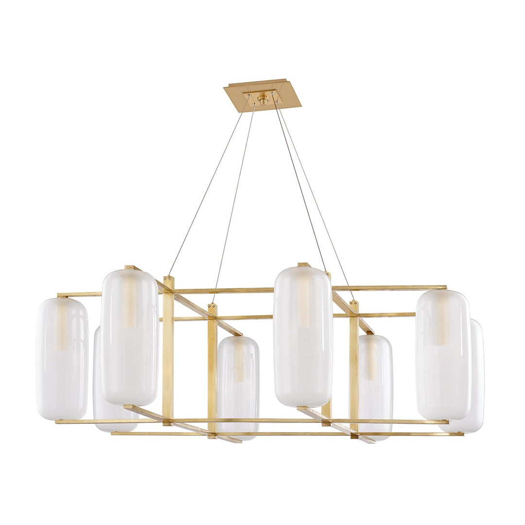 Hudson Valley Canada - 3478-AGB - Eight Light Chandelier - Pebble - Aged Brass