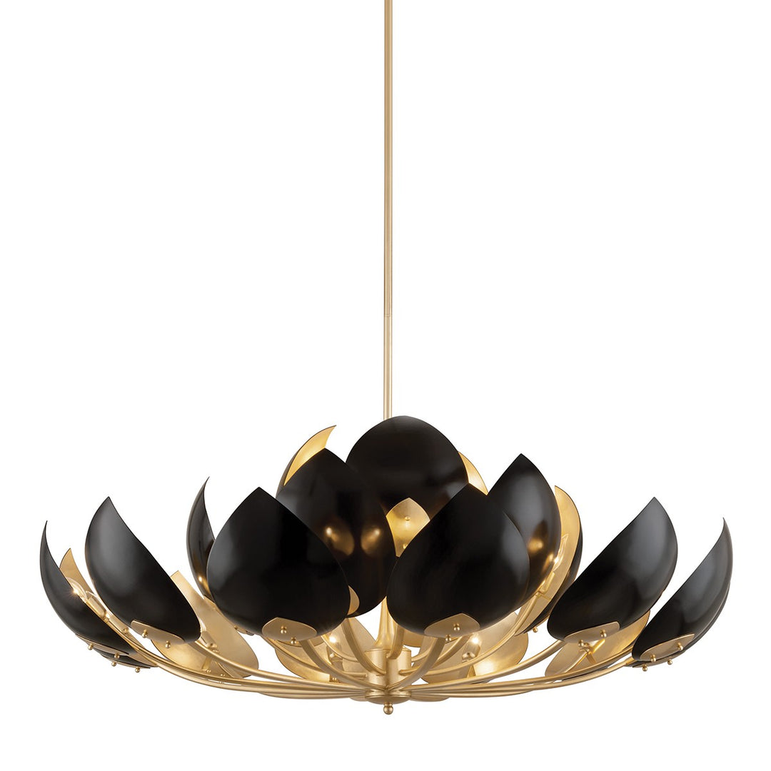 Hudson Valley Canada - 5754-GL/BK - 21 Light Chandelier - Lotus - Gold Leaf