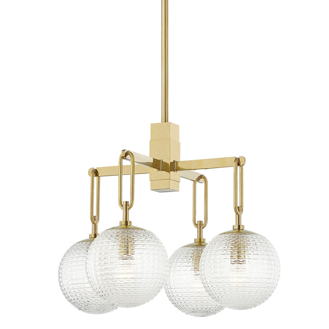 Jewett Four Light Chandelier in Aged Brass - available from The Lighting Shoppe, trusted by Canadian homeowners