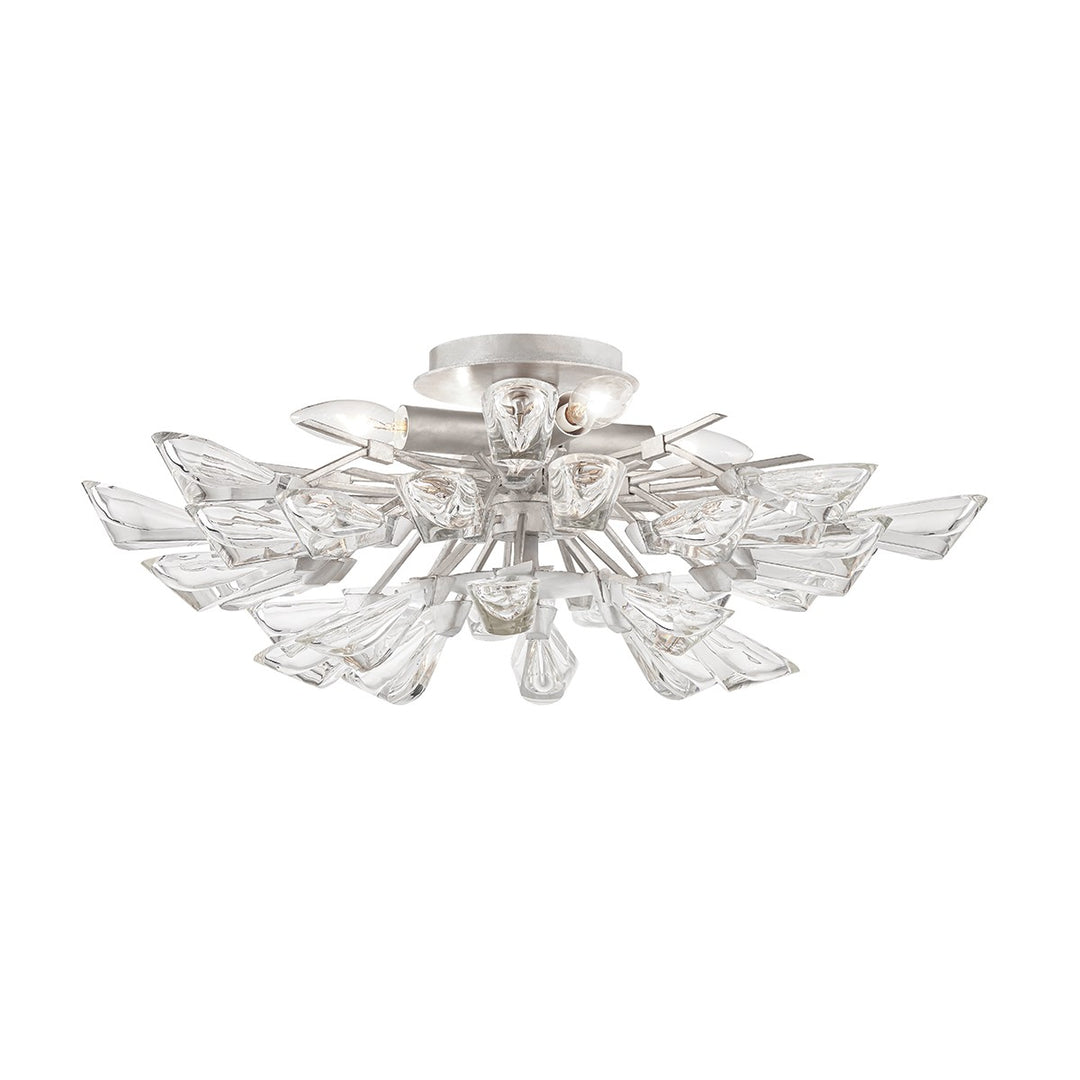 Tulip Four Light Semi Flush Mount in Silver Leaf - available from The Lighting Shoppe, trusted by Canadian homeowners