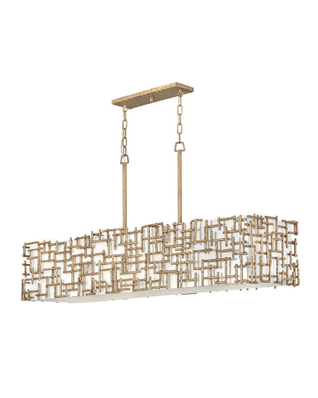 Farrah LED Linear Chandelier in Burnished Gold - available from The Lighting Shoppe, trusted by Canadian homeowners