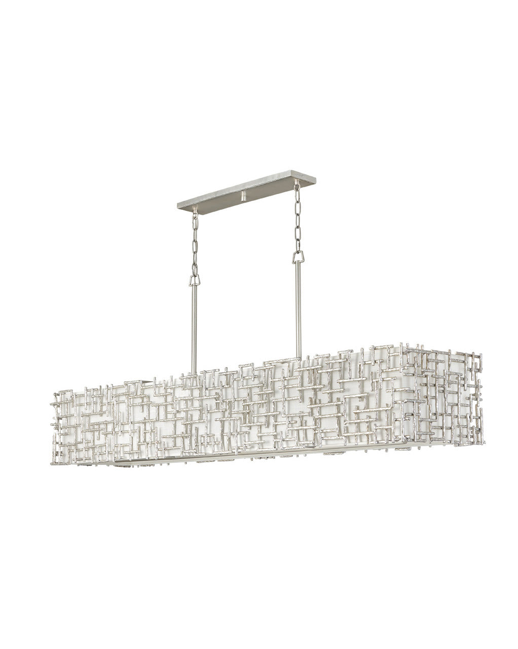 Farrah LED Linear Chandelier in Silver Leaf - available from The Lighting Shoppe, trusted by Canadian homeowners