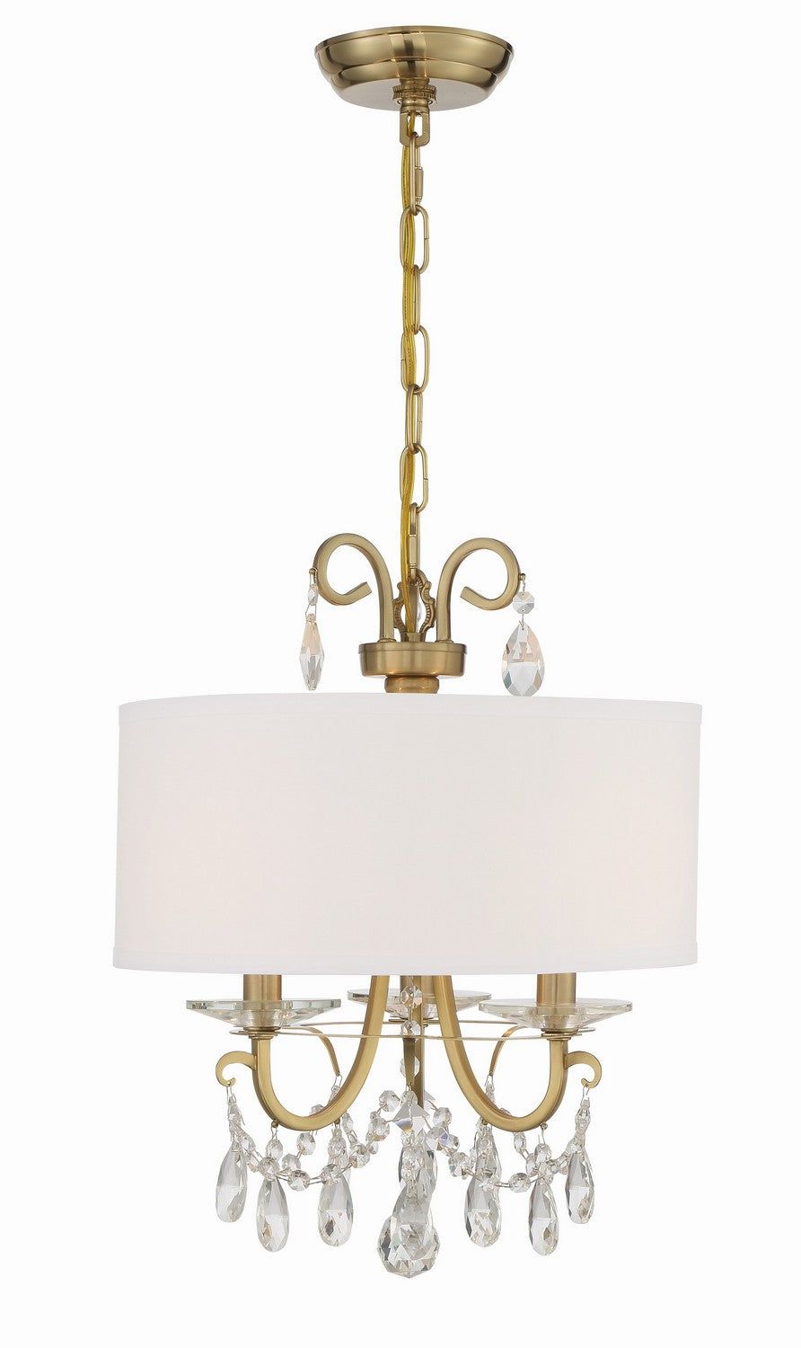 Othello Three Light Chandelier in Vibrant Gold - available from The Lighting Shoppe, trusted by Canadian homeowners
