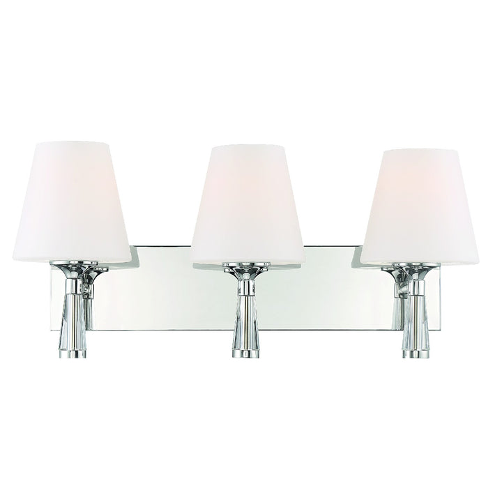 Ramsey Three Light Bathroom Vanity in Polished Nickel - available from The Lighting Shoppe, trusted by Canadian homeowners