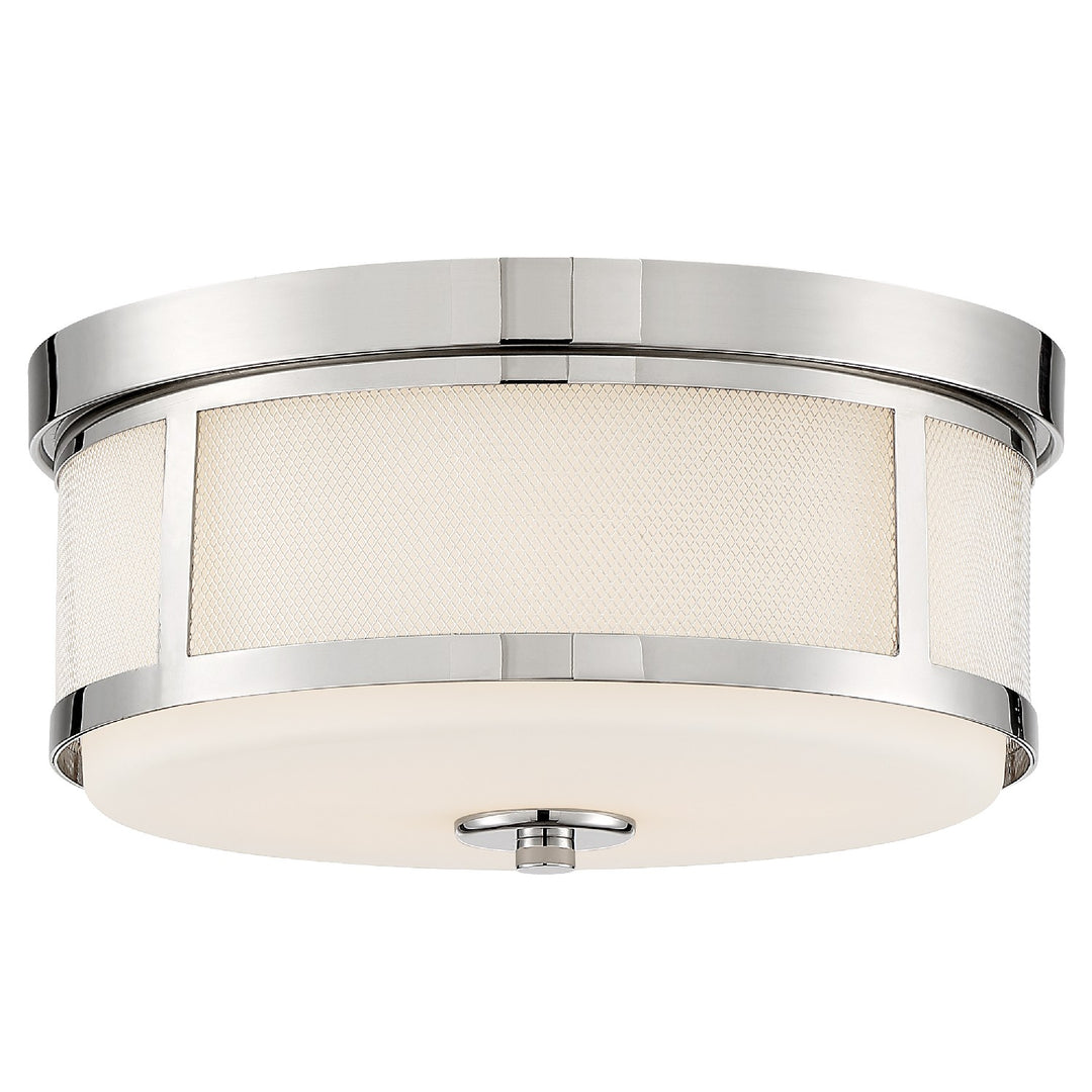 Trevor Two Light Flush Mount in Polished Nickel - available from The Lighting Shoppe, trusted by Canadian homeowners