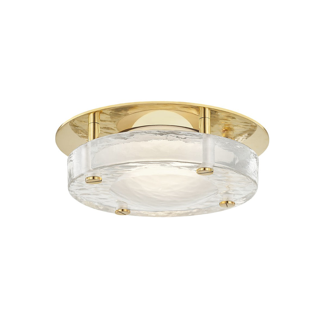 Heath LED Flush Mount in Aged Brass - available from The Lighting Shoppe, trusted by Canadian homeowners