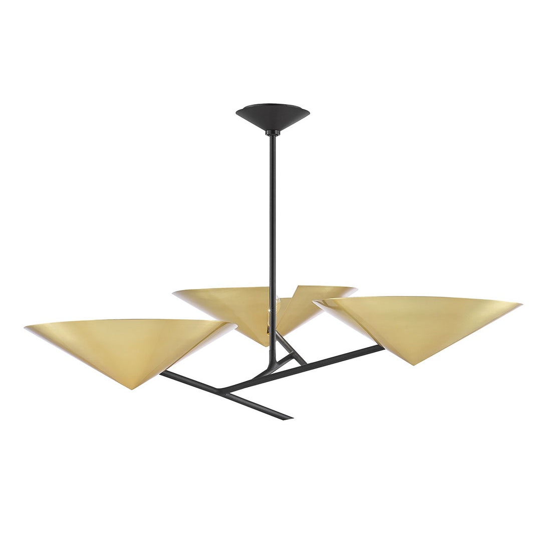 Equilibrium Three Light Chandelier in Aged Brass/Black - available from The Lighting Shoppe, trusted by Canadian homeowners