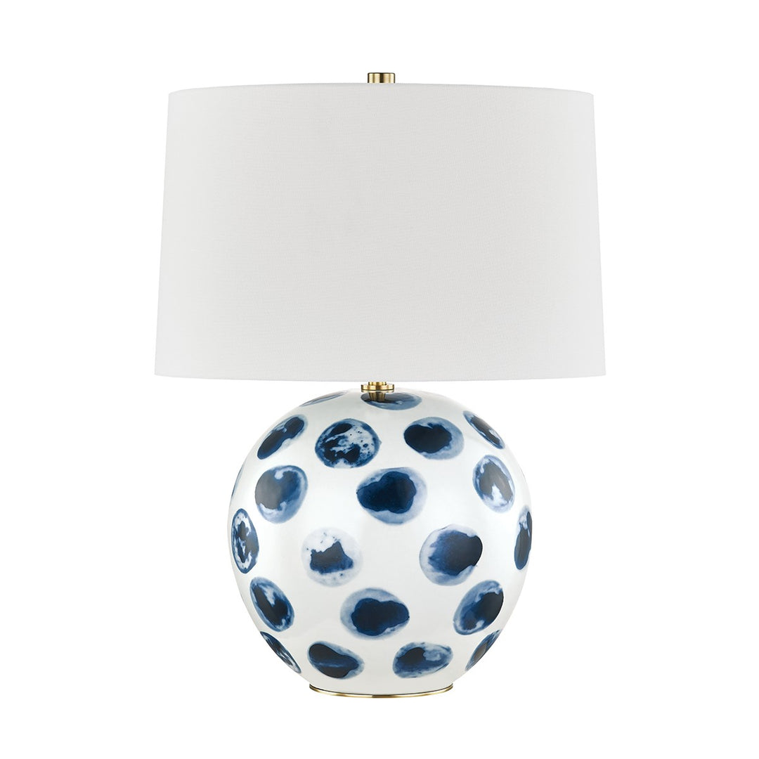 Blue Point One Light Table Lamp in White Bisque/Blue Dots - available from The Lighting Shoppe, trusted by Canadian homeowners