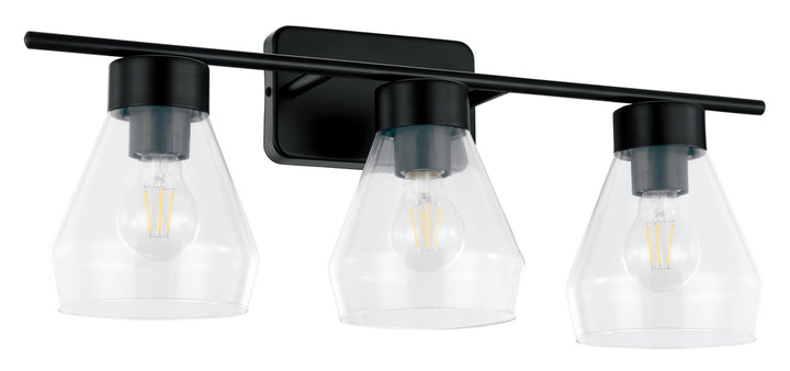 Cantare Three Light Bath/Vanity in Matte Black - available from The Lighting Shoppe, trusted by Canadian homeowners