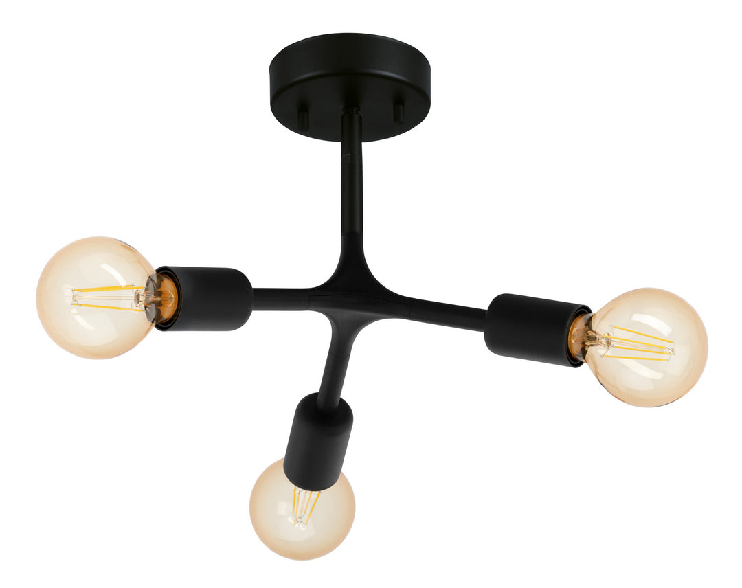 Bocadella Three Light Ceiling Mount in Black - available from The Lighting Shoppe, trusted by Canadian homeowners