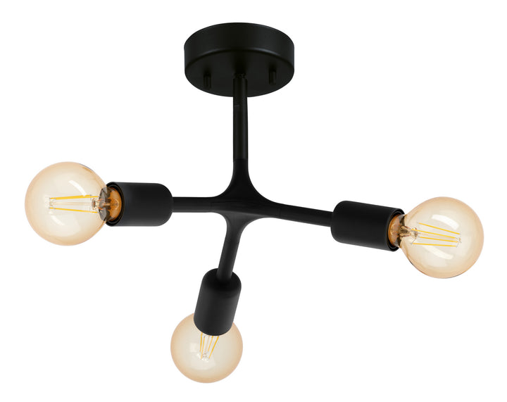 Bocadella Three Light Ceiling Mount in Black - available from The Lighting Shoppe, trusted by Canadian homeowners