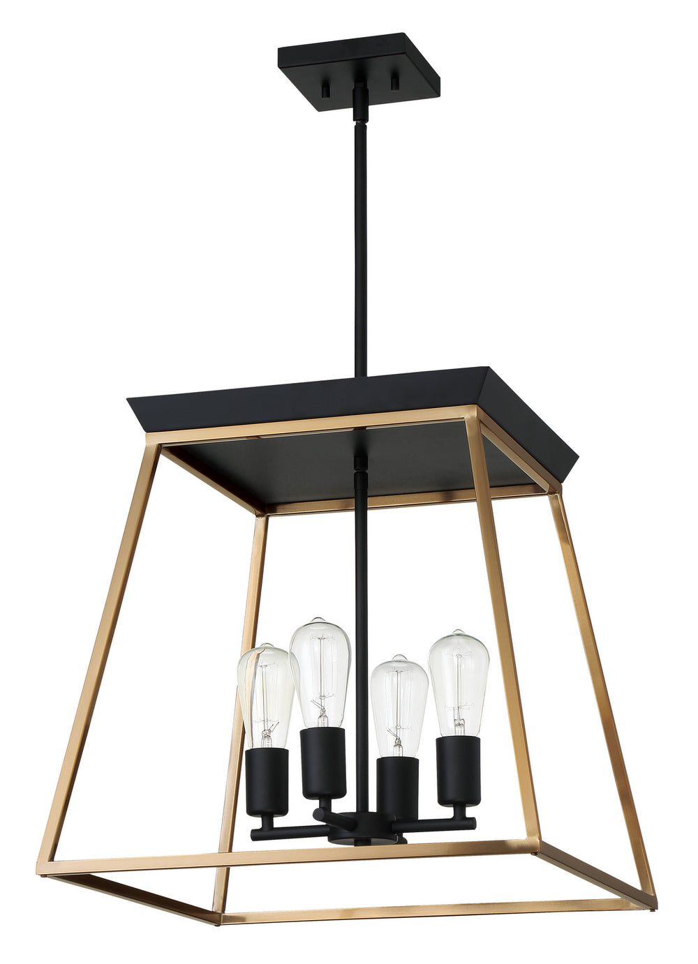 Paulino Four Light Pendant in Brushed Gold And Matte Black - available from The Lighting Shoppe, trusted by Canadian homeowners