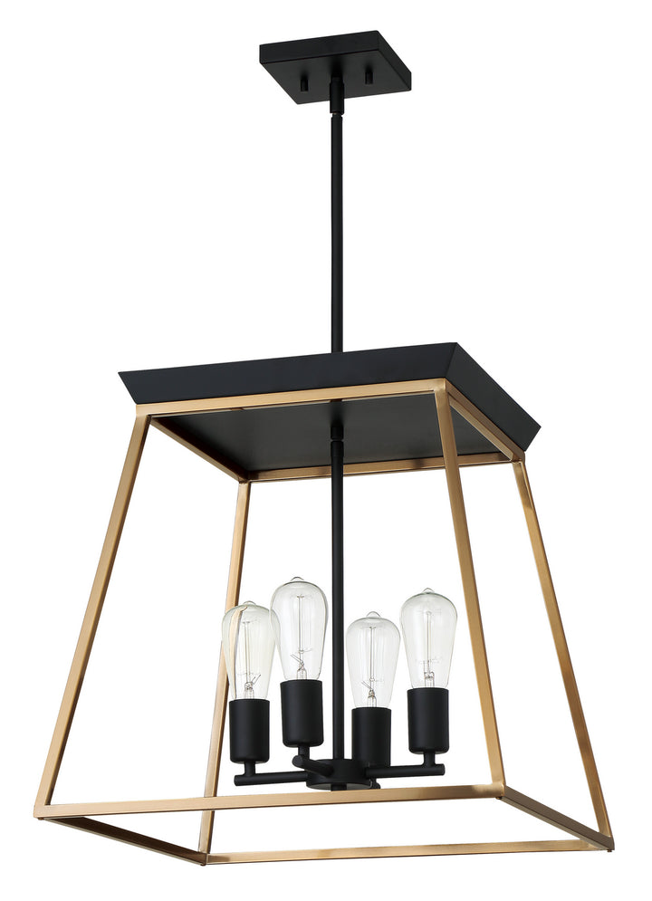 Paulino Four Light Pendant in Brushed Gold And Matte Black - available from The Lighting Shoppe, trusted by Canadian homeowners
