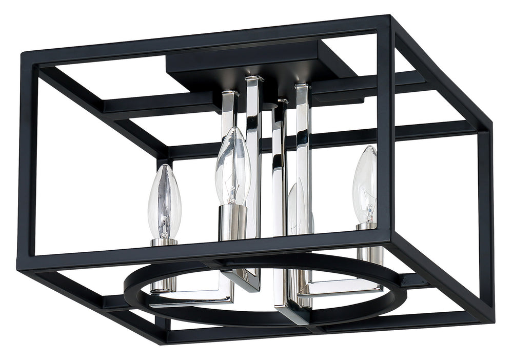 Mundazo Four Light Ceiling Mount in Black And Chrome - available from The Lighting Shoppe, trusted by Canadian homeowners
