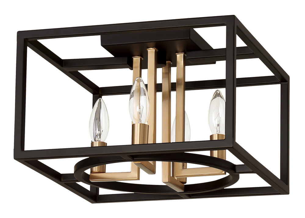 Mundazo Four Light Ceiling Mount in Black And Brushed Gold - available from The Lighting Shoppe, trusted by Canadian homeowners