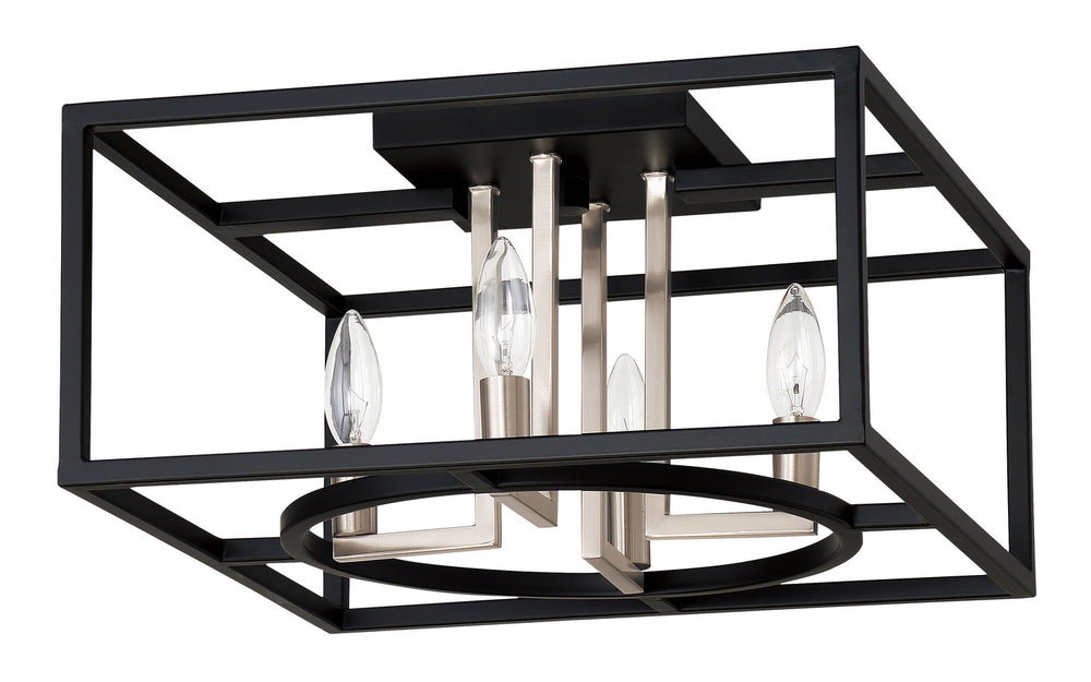 Mundazo Four Light Ceiling Mount in Black And Brushed Nickel - available from The Lighting Shoppe, trusted by Canadian homeowners