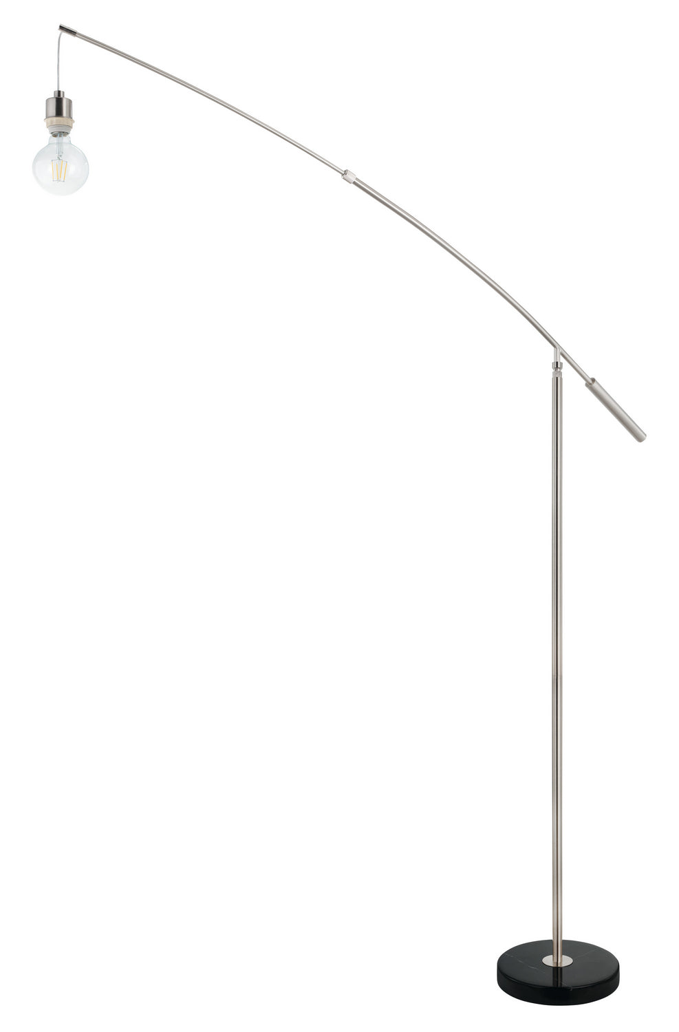 Nadina 1 One Light Floor Lamp in Matte Nickel & Black Marble - available from The Lighting Shoppe, trusted by Canadian homeowners