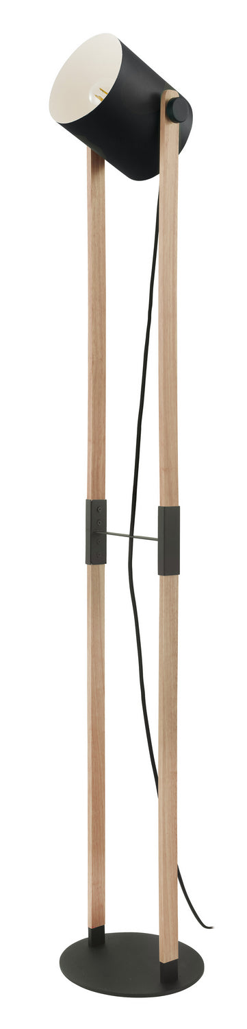 Hornwood One Light Floor Lamp in Black & Natural Wood - available from The Lighting Shoppe, trusted by Canadian homeowners