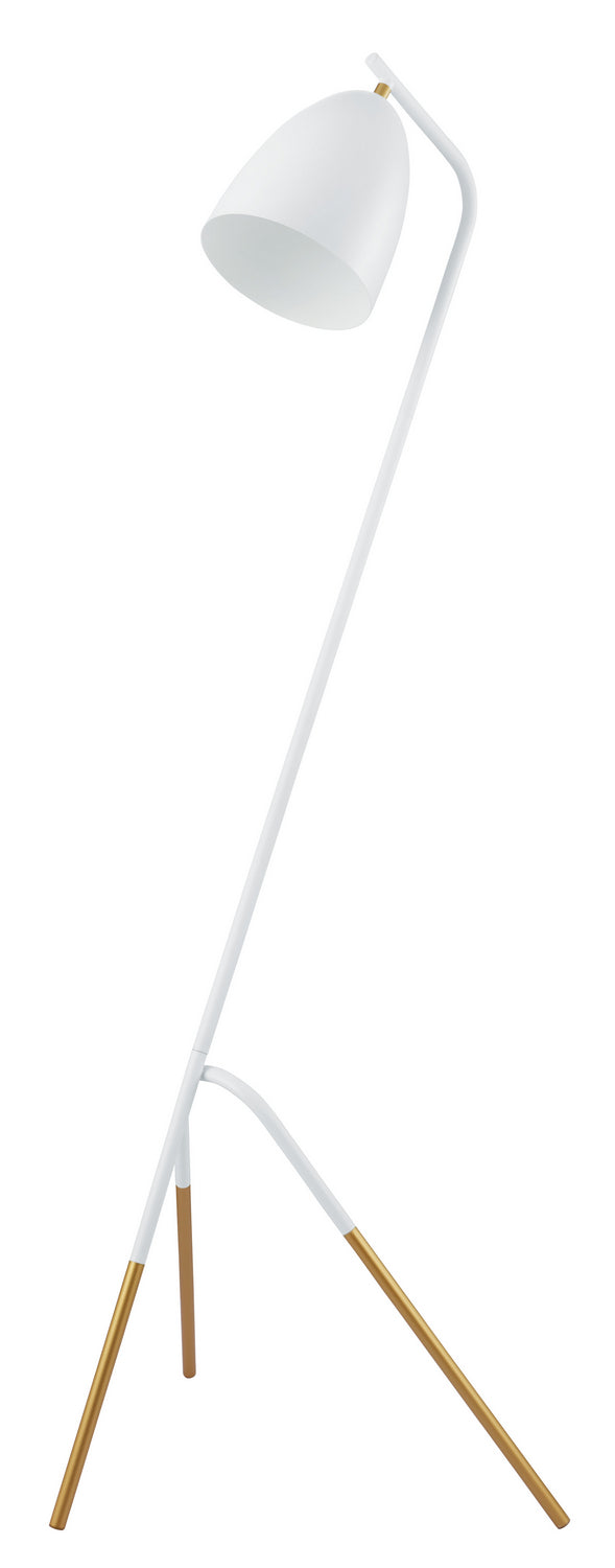 Westlinton One Light Floor Lamp in White And Gold Leaf - available from The Lighting Shoppe, trusted by Canadian homeowners