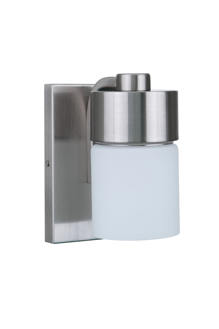 District One Light Wall Sconce in Brushed Polished Nickel - available from The Lighting Shoppe, trusted by Canadian homeowners