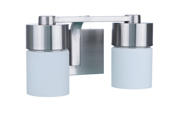 District Two Light Vanity in Brushed Polished Nickel - available from The Lighting Shoppe, trusted by Canadian homeowners