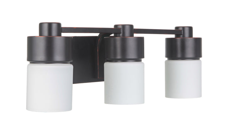 District Three Light Vanity in Flat Black - available from The Lighting Shoppe, trusted by Canadian homeowners