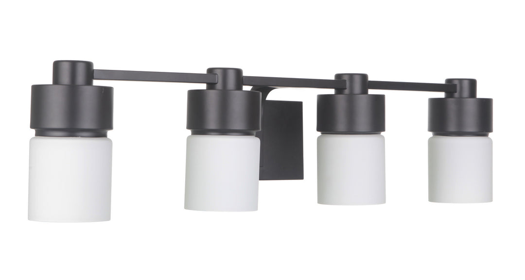 District Four Light Vanity in Flat Black - available from The Lighting Shoppe, trusted by Canadian homeowners