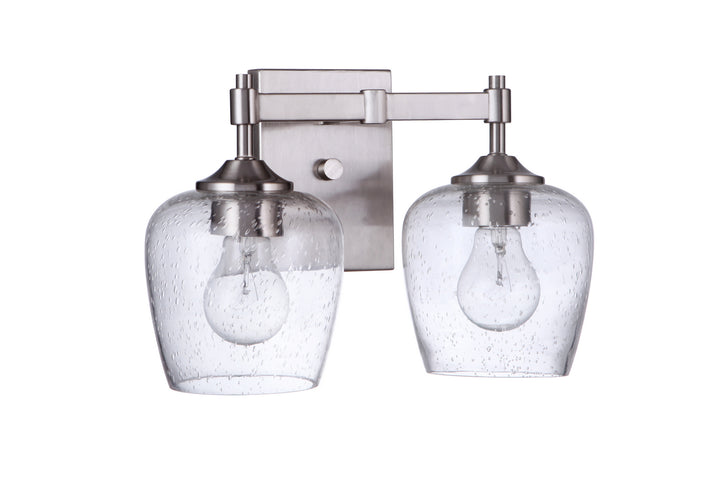Stellen Two Light Vanity in Brushed Polished Nickel - available from The Lighting Shoppe, trusted by Canadian homeowners