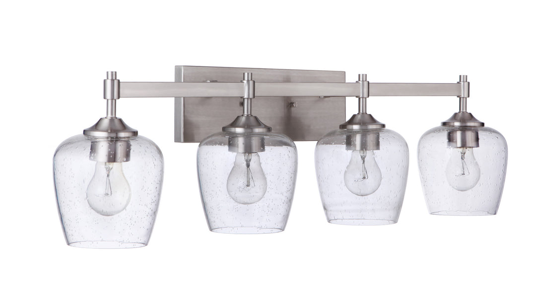 Stellen Four Light Vanity in Brushed Polished Nickel - available from The Lighting Shoppe, trusted by Canadian homeowners