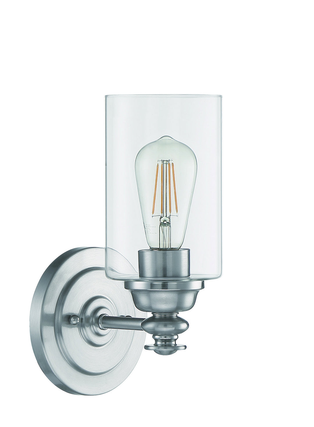Dardyn One Light Wall Sconce in Brushed Polished Nickel - available from The Lighting Shoppe, trusted by Canadian homeowners