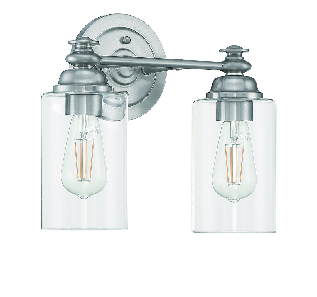 Dardyn Two Light Vanity in Brushed Polished Nickel - available from The Lighting Shoppe, trusted by Canadian homeowners