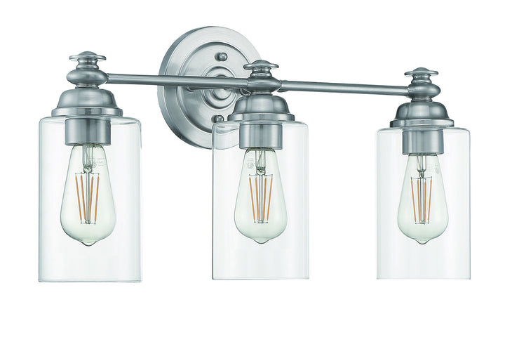 Dardyn Three Light Vanity in Brushed Polished Nickel - available from The Lighting Shoppe, trusted by Canadian homeowners