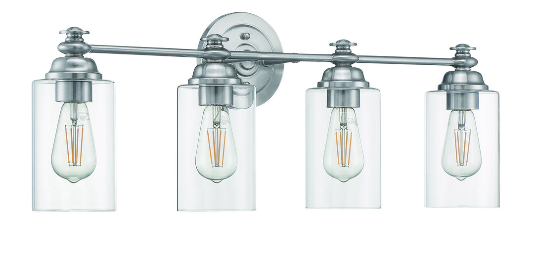 Dardyn Four Light Vanity in Brushed Polished Nickel - available from The Lighting Shoppe, trusted by Canadian homeowners