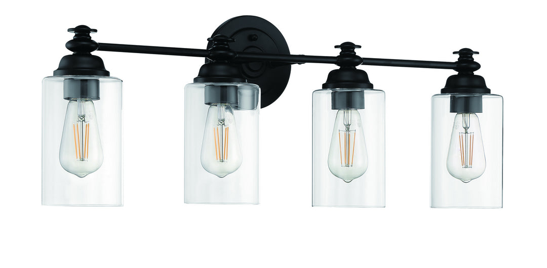 Dardyn Four Light Vanity in Flat Black - available from The Lighting Shoppe, trusted by Canadian homeowners