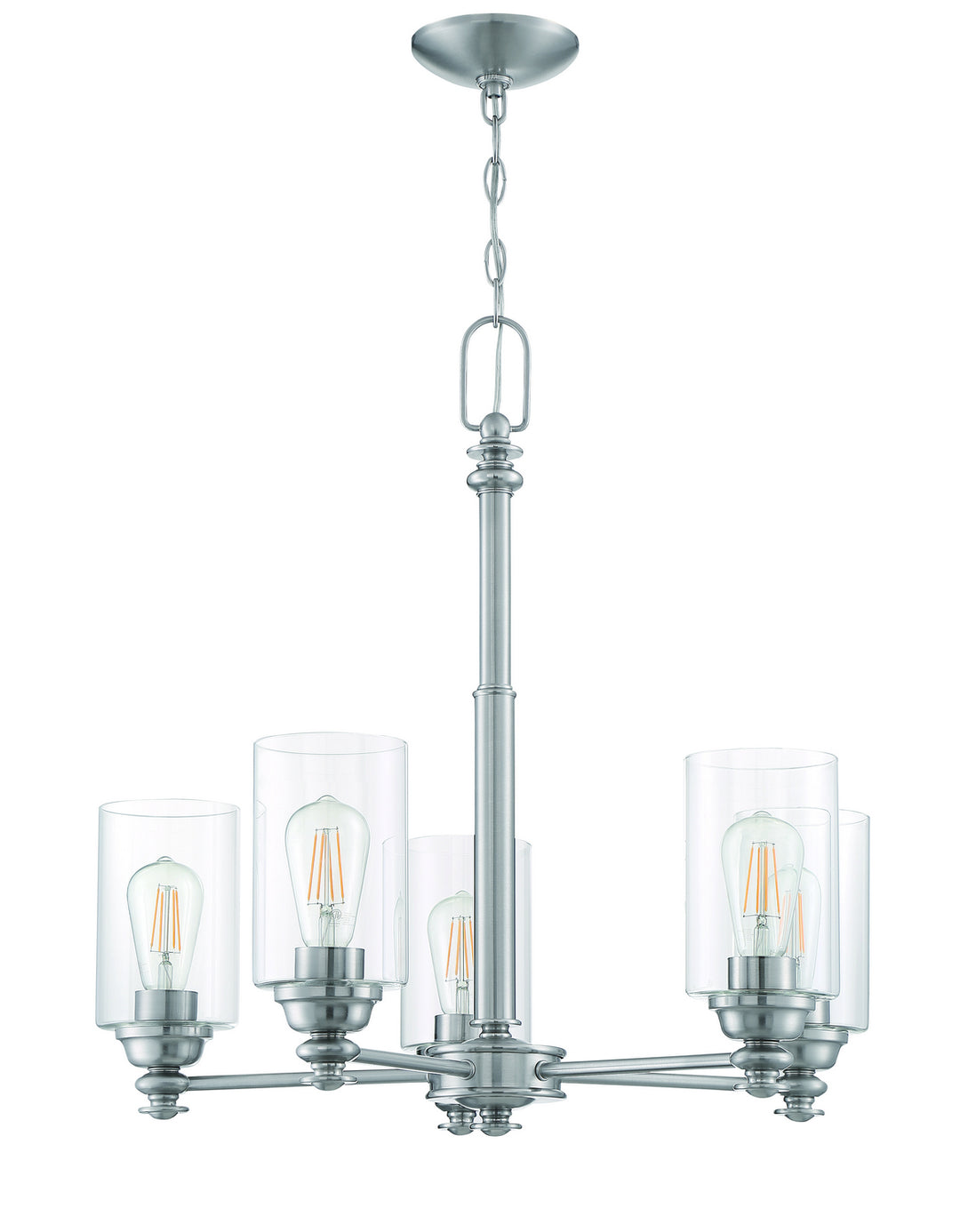Dardyn Five Light Chandelier in Brushed Polished Nickel - available from The Lighting Shoppe, trusted by Canadian homeowners