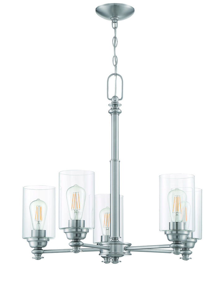 Dardyn Five Light Chandelier in Brushed Polished Nickel - available from The Lighting Shoppe, trusted by Canadian homeowners
