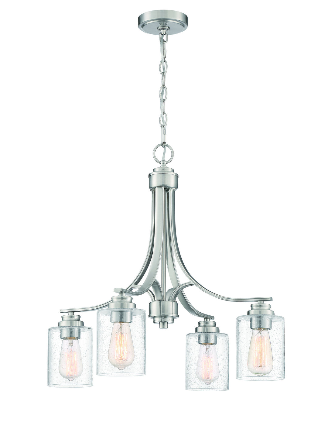 Bolden Four Light Chandelier in Brushed Polished Nickel - available from The Lighting Shoppe, trusted by Canadian homeowners