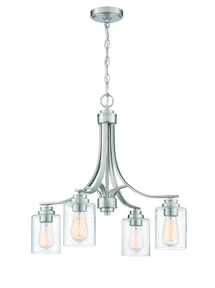 Bolden Four Light Chandelier in Brushed Polished Nickel - available from The Lighting Shoppe, trusted by Canadian homeowners