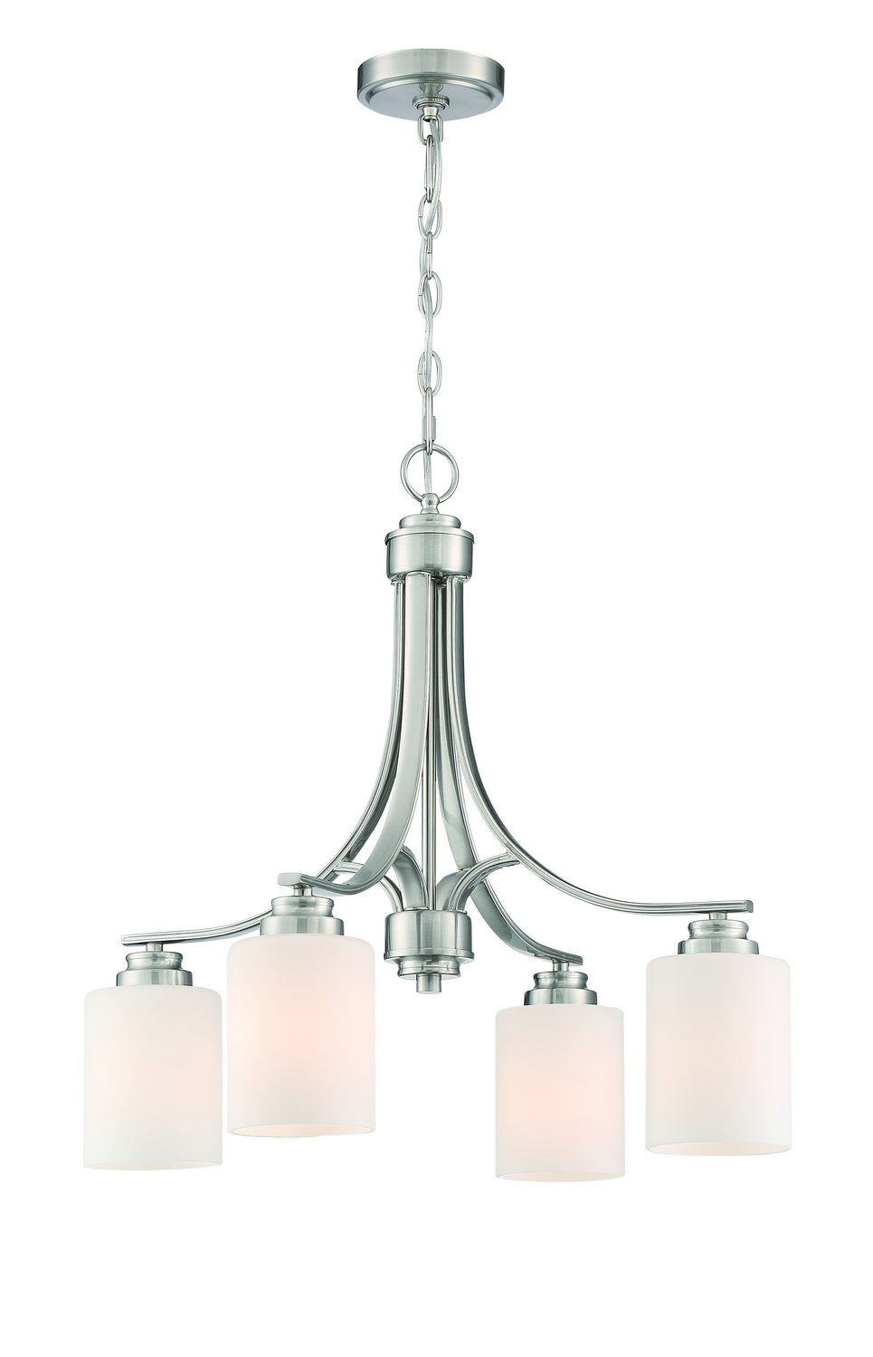 Bolden Four Light Chandelier in Brushed Polished Nickel - available from The Lighting Shoppe, trusted by Canadian homeowners