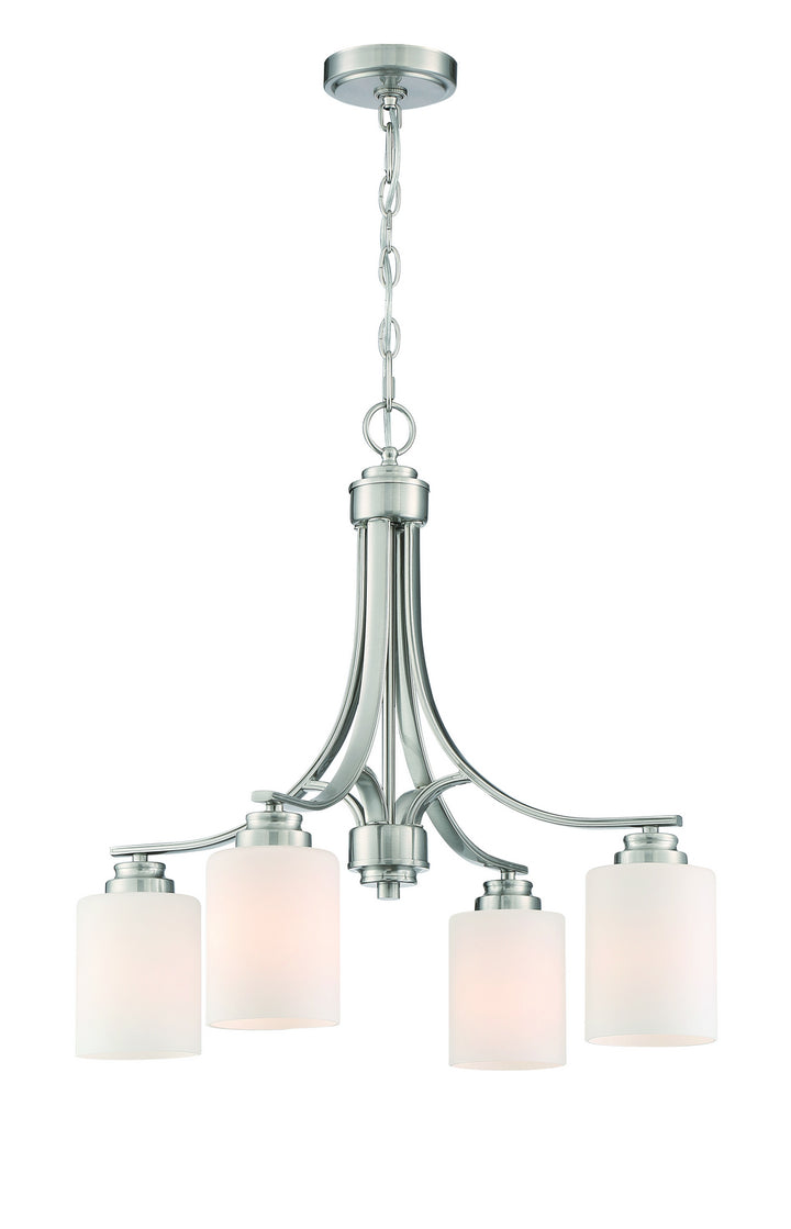 Bolden Four Light Chandelier in Brushed Polished Nickel - available from The Lighting Shoppe, trusted by Canadian homeowners