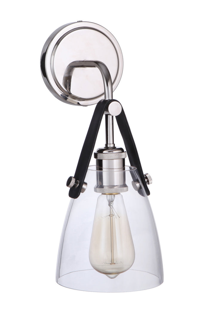 Hagen One Light Wall Sconce in Polished Nickel - available from The Lighting Shoppe, trusted by Canadian homeowners