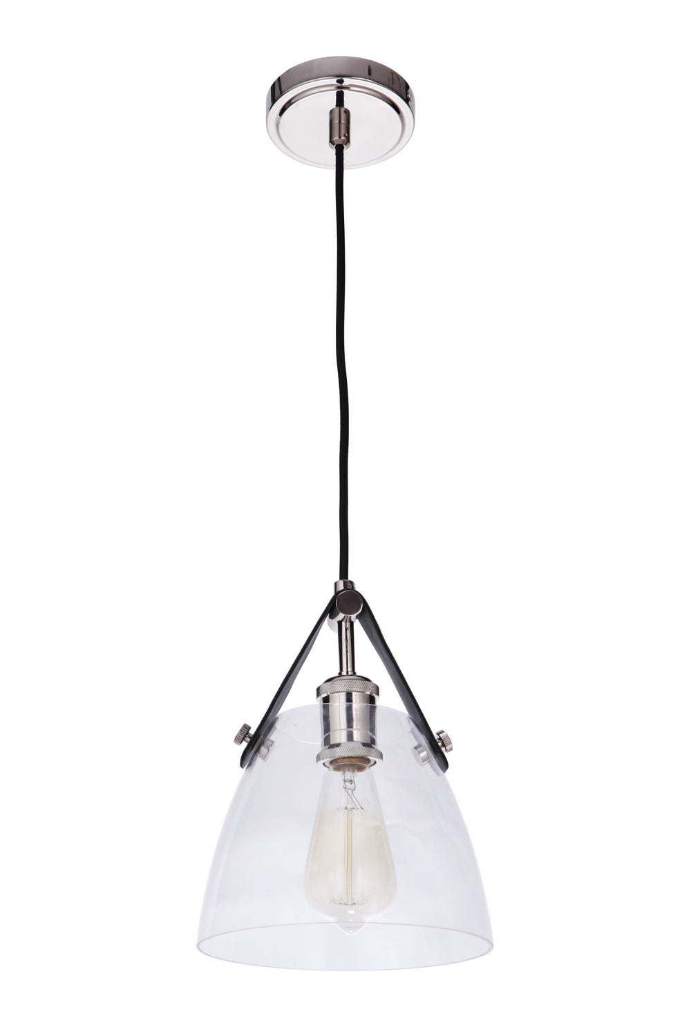 Hagen One Light Pendant in Polished Nickel - available from The Lighting Shoppe, trusted by Canadian homeowners