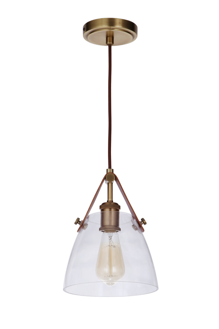 Hagen One Light Pendant in Vintage Brass - available from The Lighting Shoppe, trusted by Canadian homeowners
