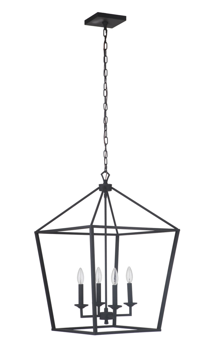 Flynt Four Light Foyer Pendant in Flat Black - available from The Lighting Shoppe, trusted by Canadian homeowners