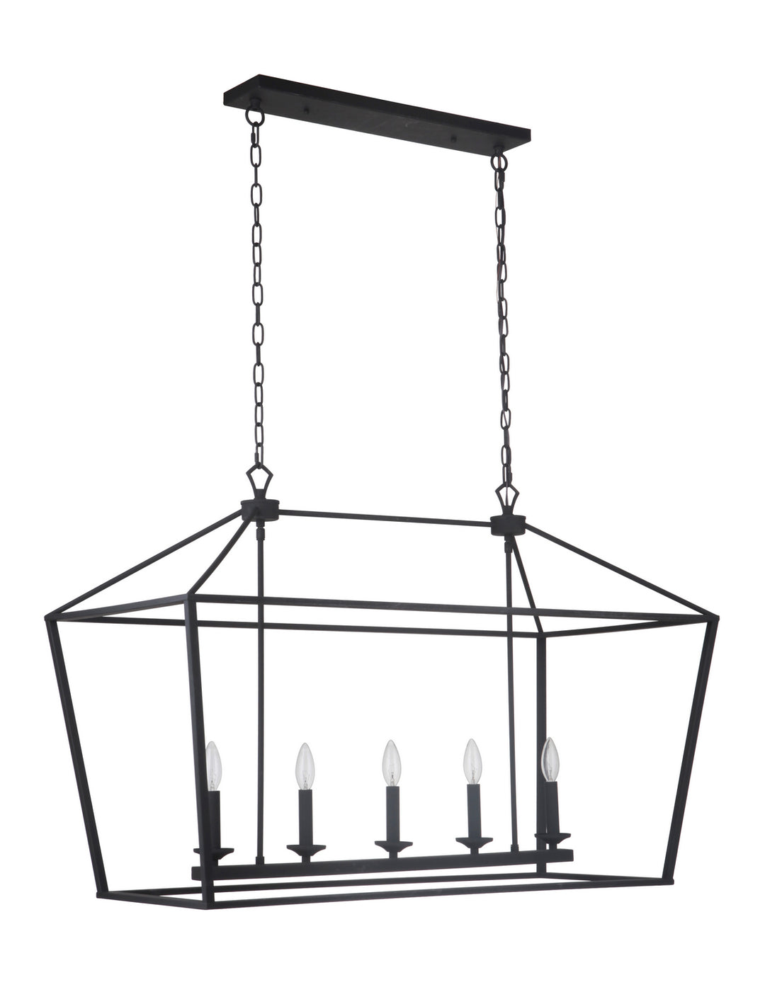 Flynt Five Light Island Pendant in Flat Black - available from The Lighting Shoppe, trusted by Canadian homeowners