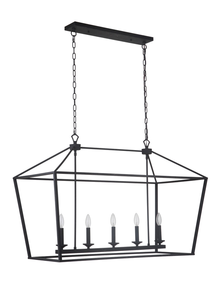 Flynt Five Light Island Pendant in Flat Black - available from The Lighting Shoppe, trusted by Canadian homeowners