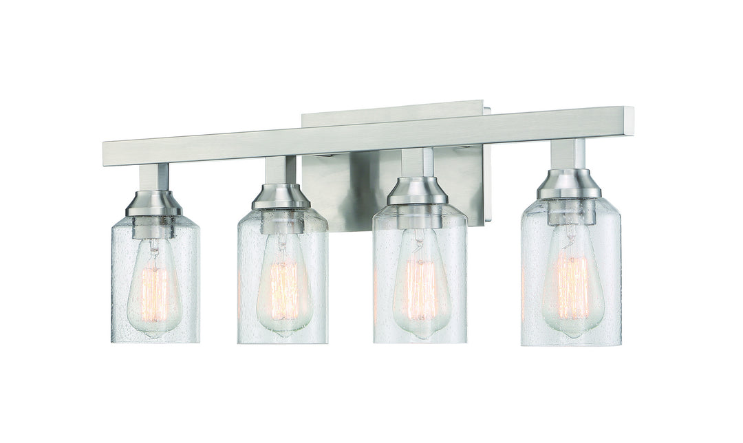 Chicago Four Light Vanity in Brushed Polished Nickel - available from The Lighting Shoppe, trusted by Canadian homeowners