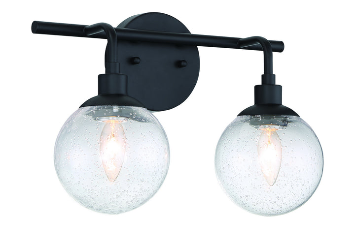 Que Two Light Vanity in Flat Black - available from The Lighting Shoppe, trusted by Canadian homeowners